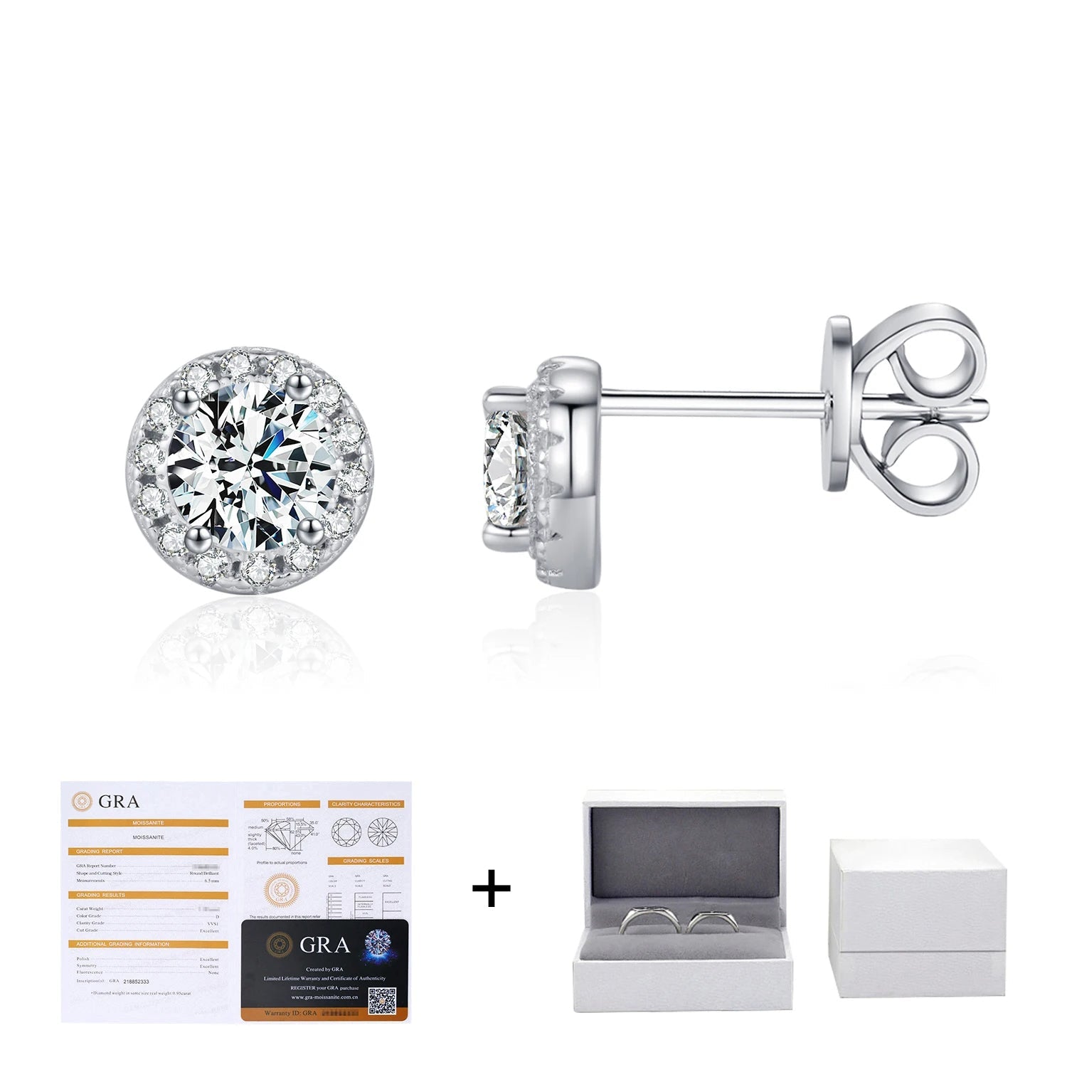 Earrings moissanite jewelry rings pair for everyday elegance