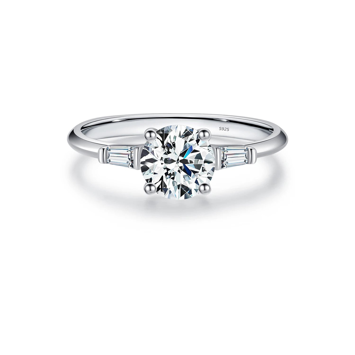 1.0ct moissanite ring in 925 sterling silver fixed size