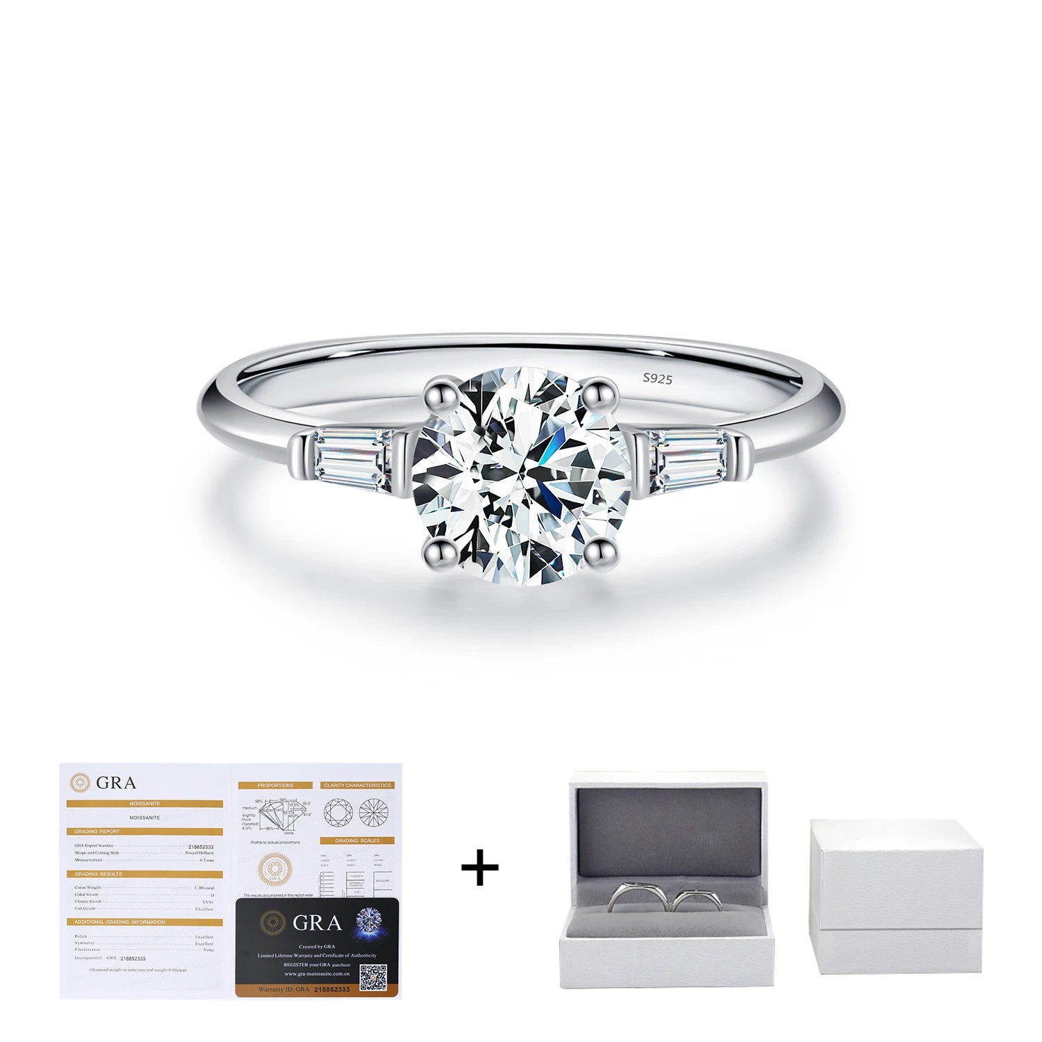 Moissanite diamond ring sterling silver timeless shine