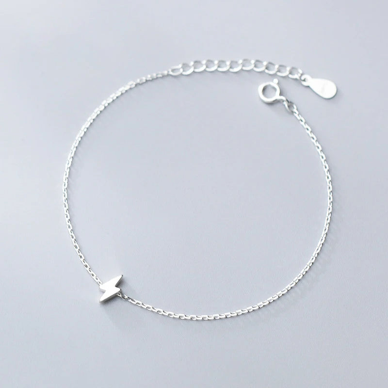 Sterling silver chain bracelet in silver color for women