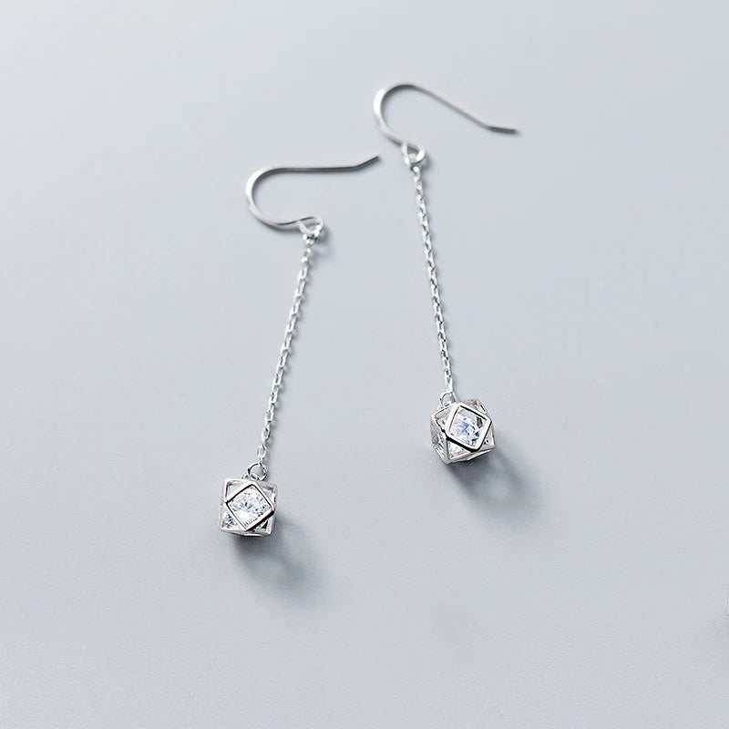Silver earrings for women with sleek drop earrings movement