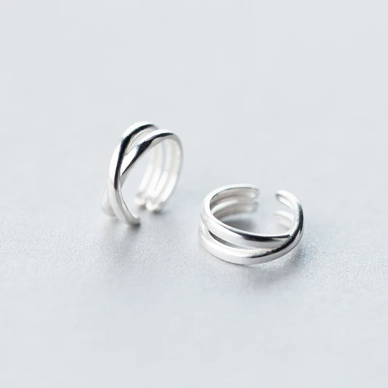 Clip earrings in silver color simple charm clip design