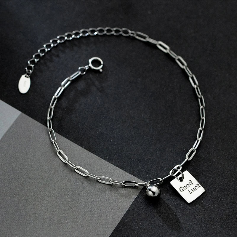 925 sterling silver bracelet with smooth bracelet chain