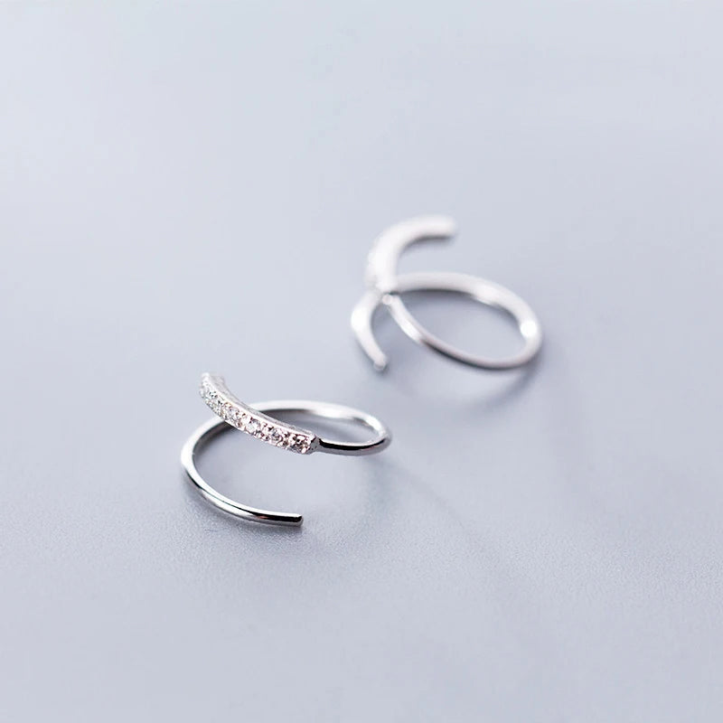 Rose gold sterling silver cz stud earrings with a clean finish