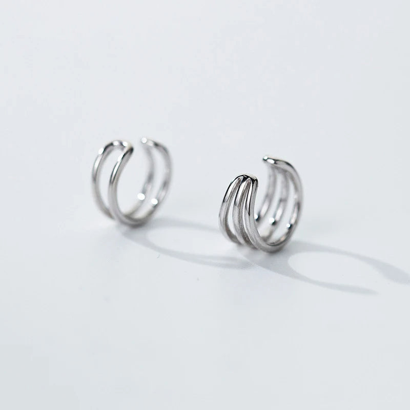 Sterling silver earrings in 925 sterling silver for women with polished glow