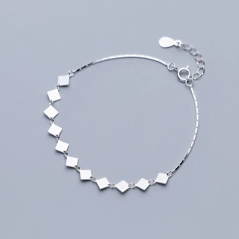 Silver jewelry bracelet for ladies with a silver bracelet finish