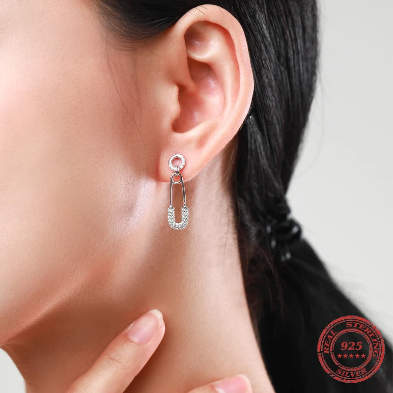 Elegant sterling silver earrings with CZ sparkle