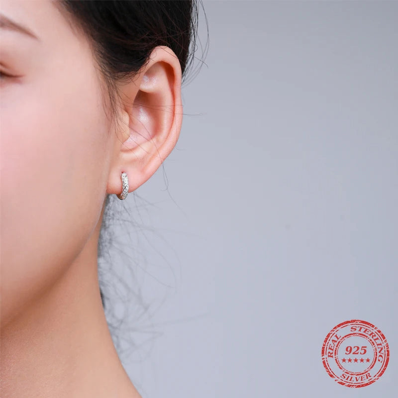 Silver hoop earrings sterling silver with silver color finish