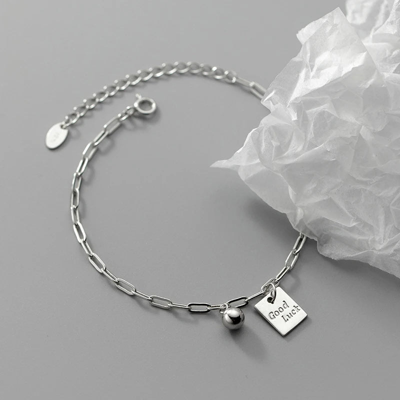 Sterling silver bracelet showing subtle silver color shine