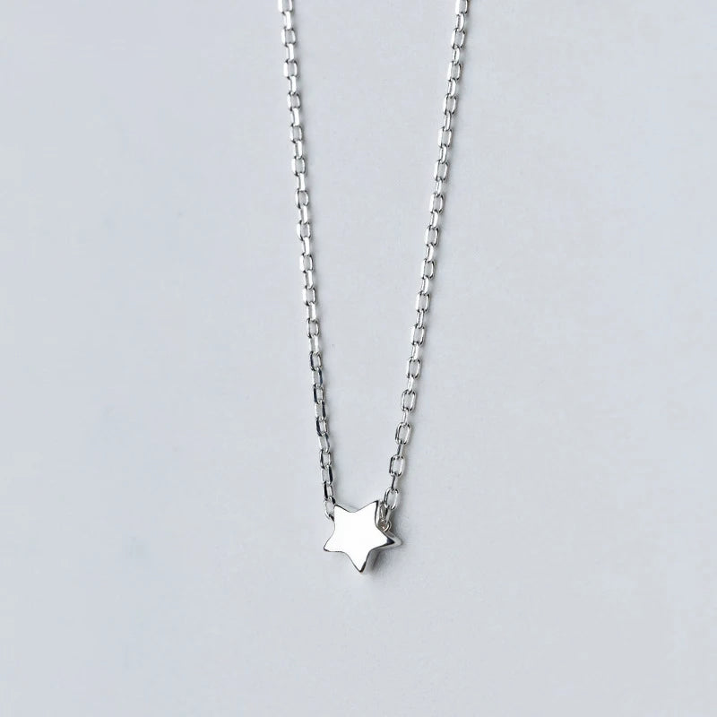 925 sterling silver star necklace styled as a chain necklace