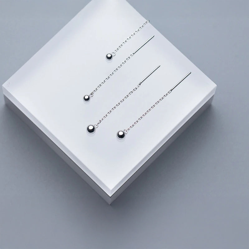 Charming drop earrings silver sterling clean look