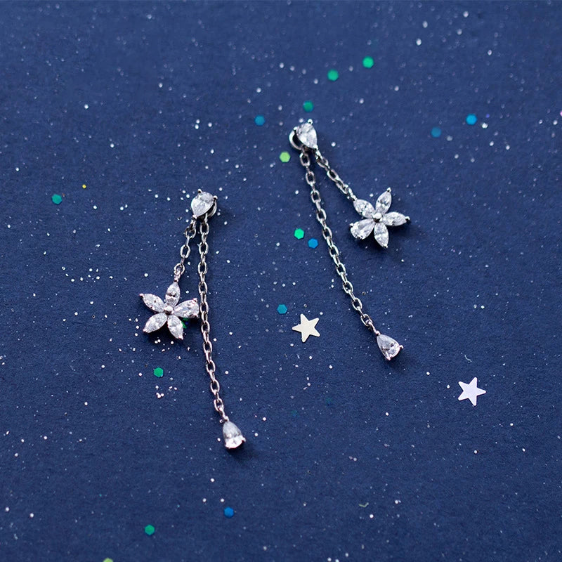 Sterling silver flower earrings pairing with earrings silver sterling