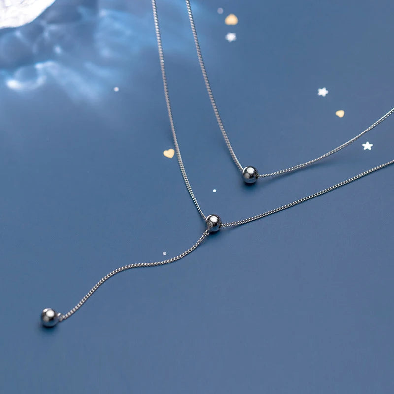 925 sterling silver layer necklace showing refined silver color