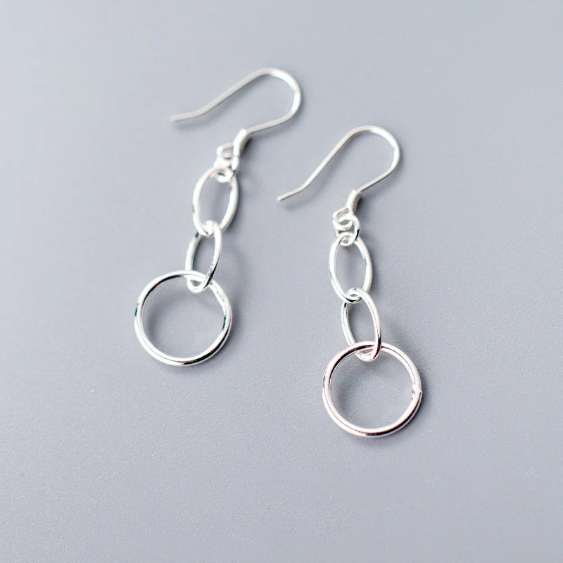 Dangle earrings in 925 sterling silver with earring with dangle movement