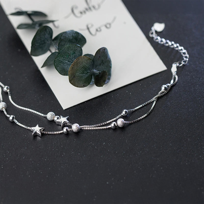 Bracelet chain in sterling silver with bracelet for beads styling