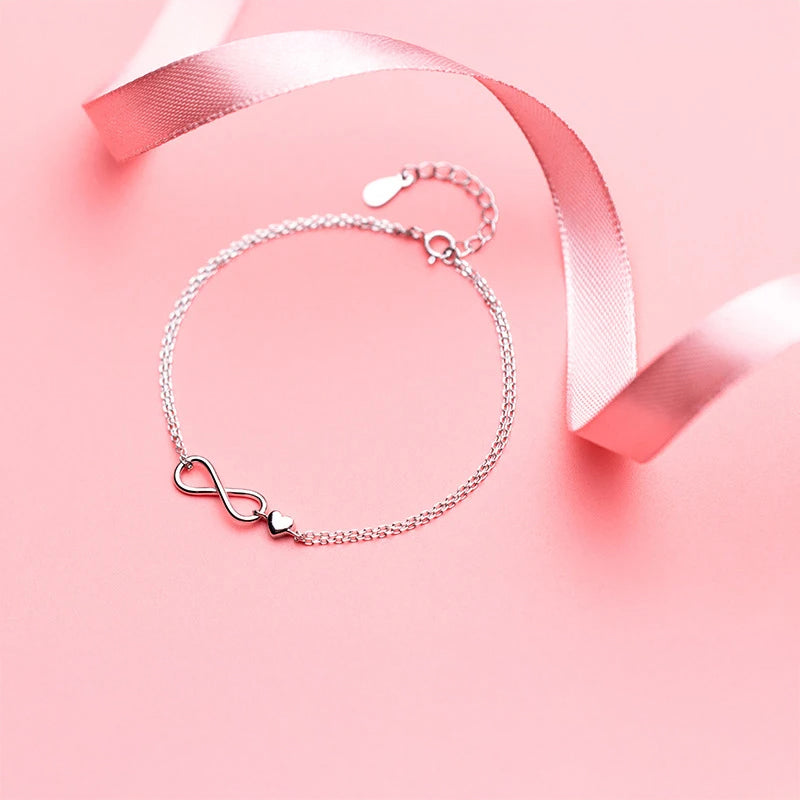 Sterling silver bracelet with a sleek sterling silver chain