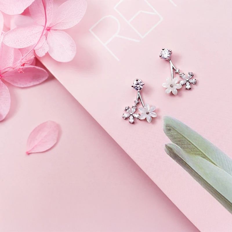 925 sterling silver setting elevating elegant flower earrings