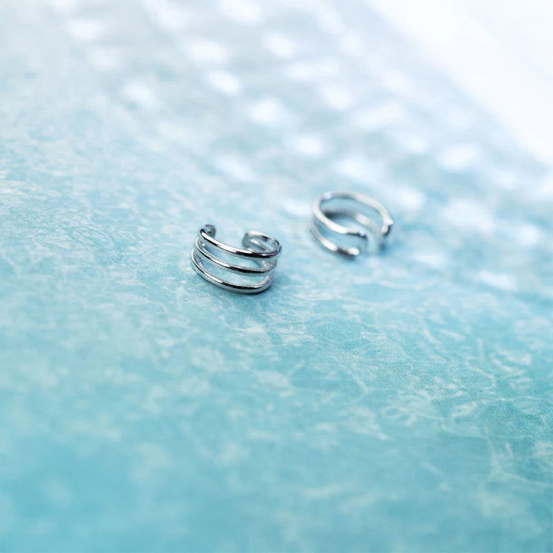 Close up earring earrings showing smooth 925 silver finish