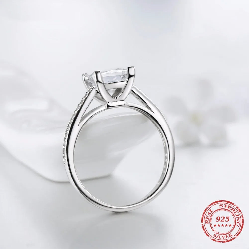 Refined ring engagement ring design showing cubic zirconia sparkle