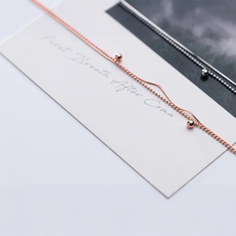 Minimal sterling silver chain design in a sleek chain bracelet