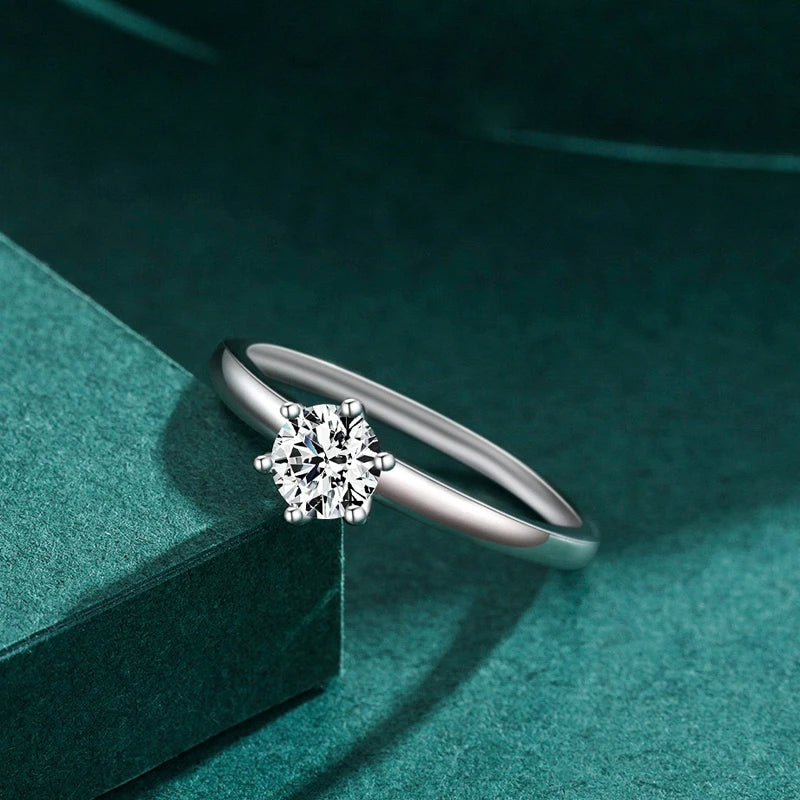 Hand wearing a wedding ring with clear ring size guidance