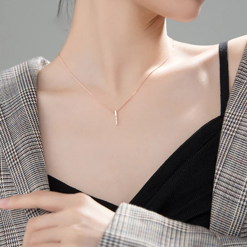 Zircon pendant necklace paired with a smooth silver chain for daily wear