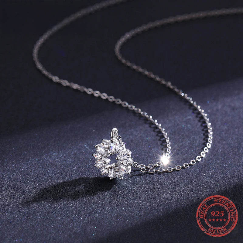 Snowflake necklace in 925 silver with necklace long necklace elegance