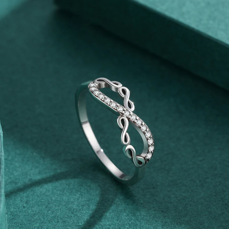 Women’s ring with infinite love design genuine sterling silver