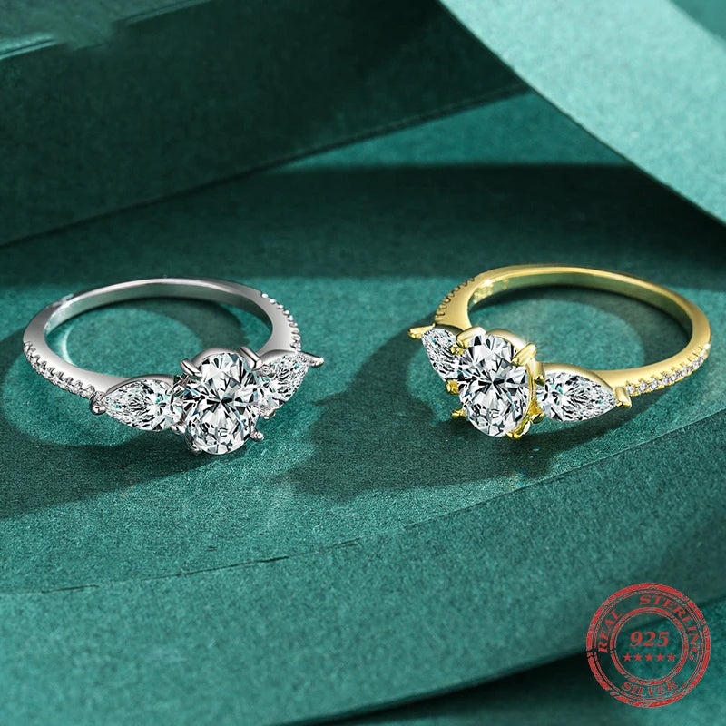 Oval wedding ring styled in polished sterling silver ring finish