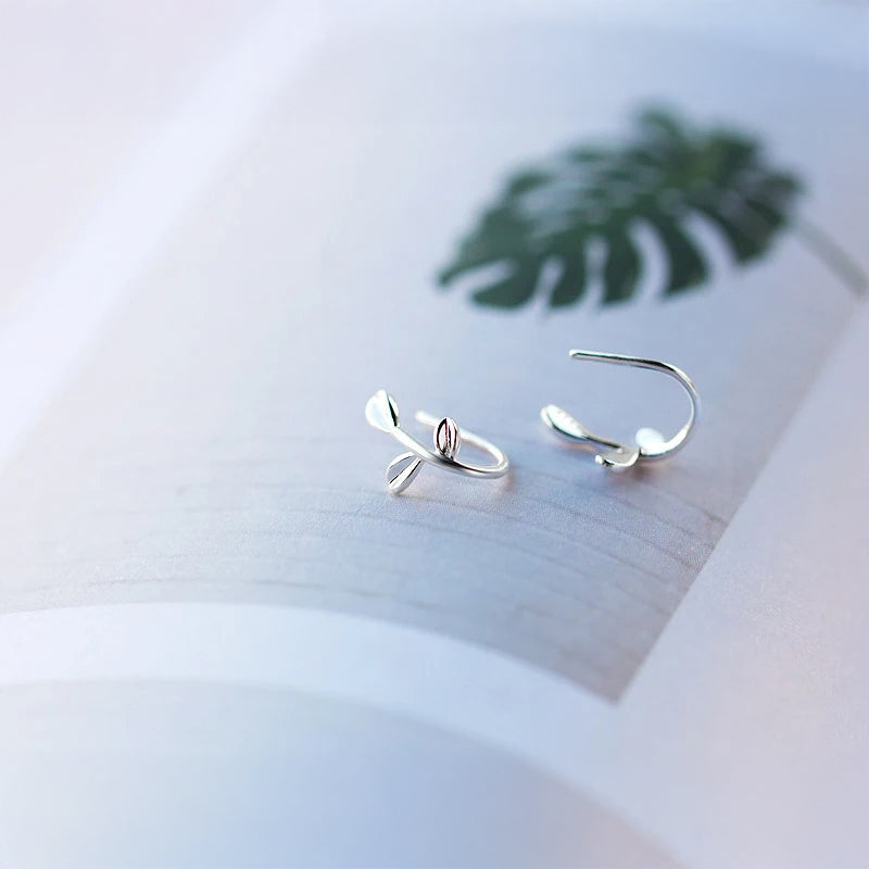 Ear rings styled as sterling silver earrings in a sleek hoop shape
