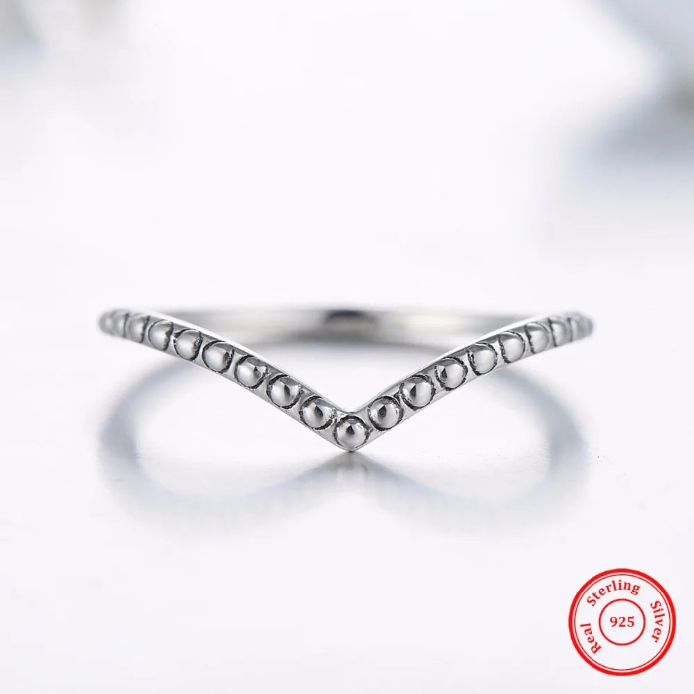 Geometric profile ring in 925 sterling silver women’s jewelry