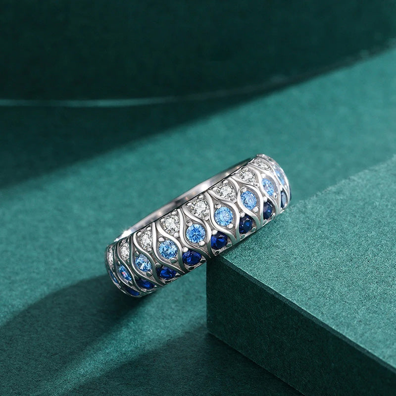 Sterling silver band offering a comfortable ring with size interior