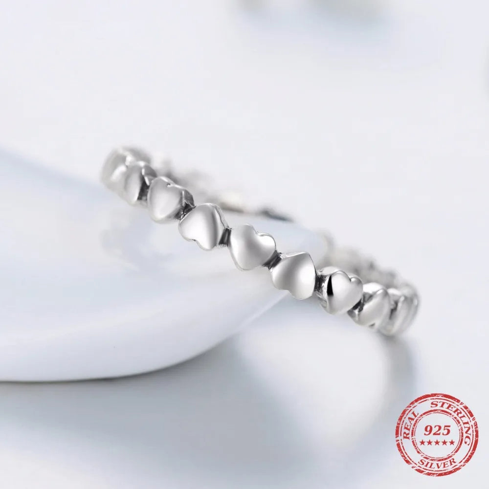 925 sterling silver heart ring presented as a classic silver ring