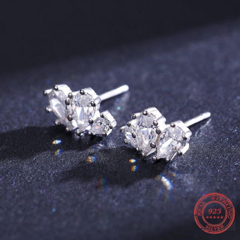 Classic stud earrings in silver crafted from 925 sterling silver