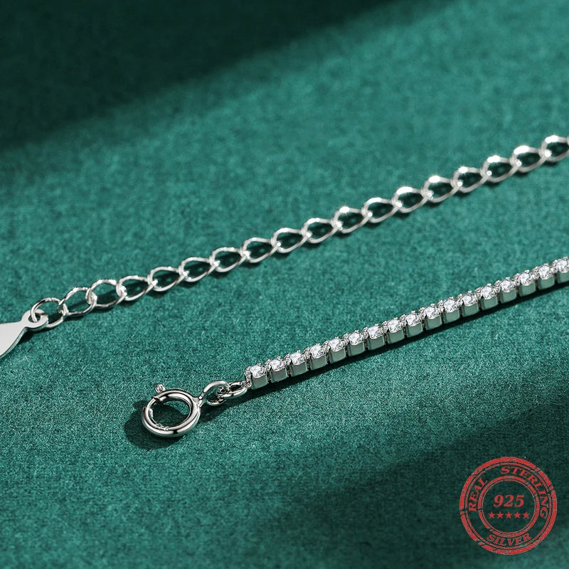 CZ necklace choker style with clear stones around neck