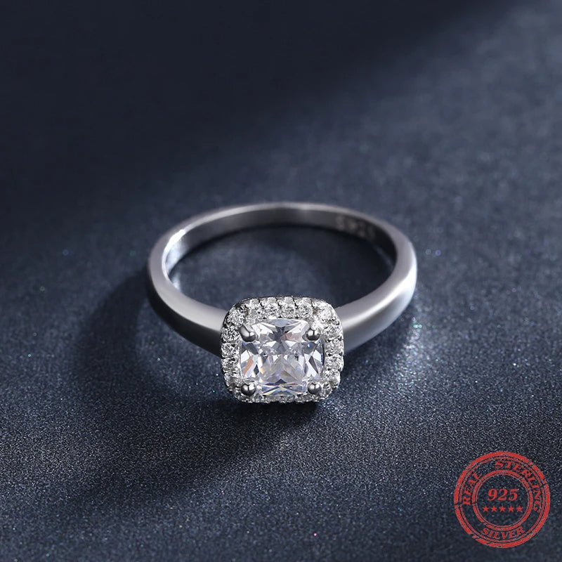 Bridal style cushion-cut cubic zirconia ring vintage look