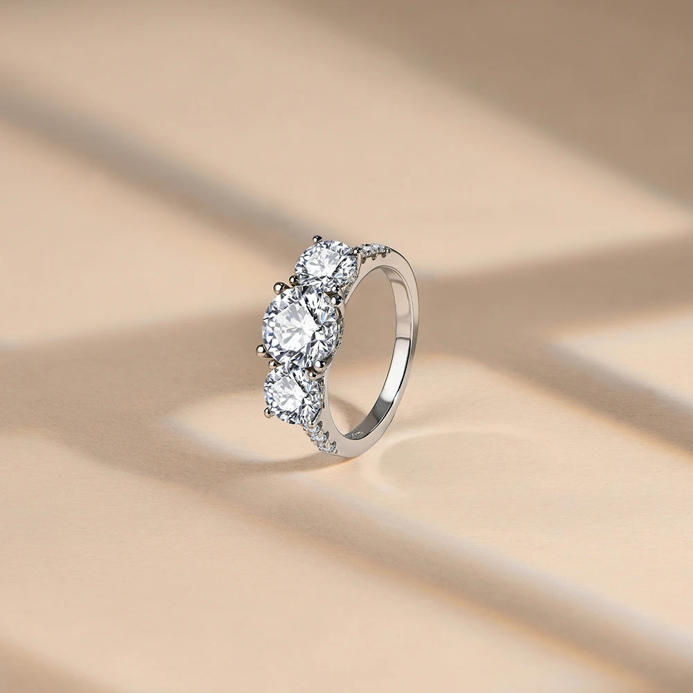 Moissanite ring for women styled as a classic moissanite engagement ring