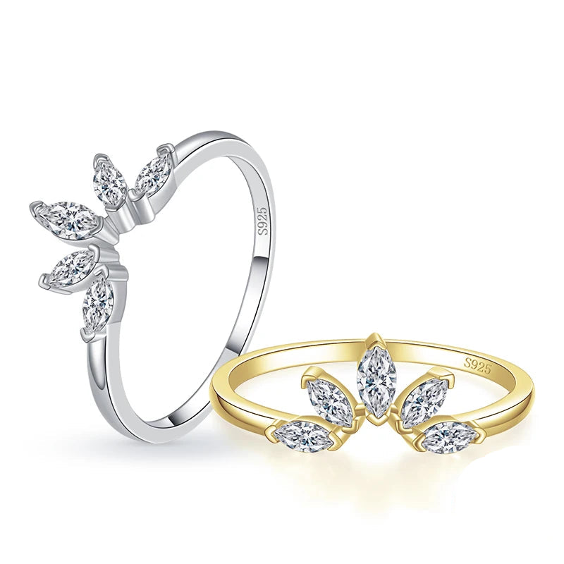 Gold ring with subtle cz sparkle styled as a sterling silver ring for everyday elegance