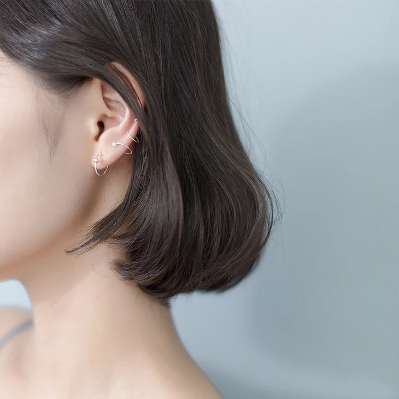 Elegant 925 silver hoop earrings in four sizes