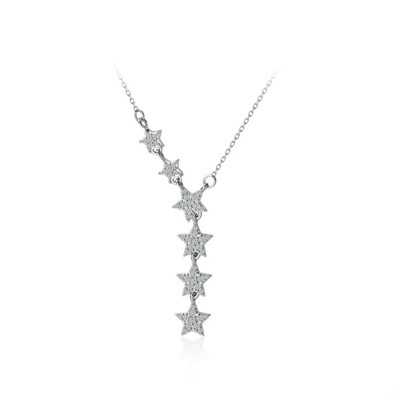 Sterling silver necklace star on sterling silver chain for necklace women