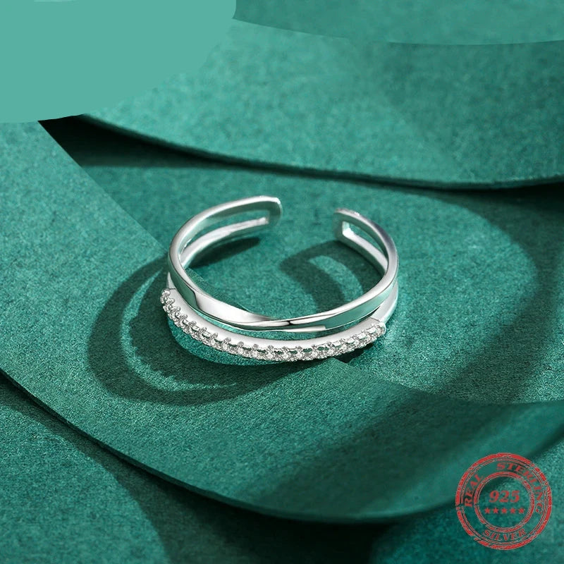 CZ ring crafted in 925 silver with sterling silver finish