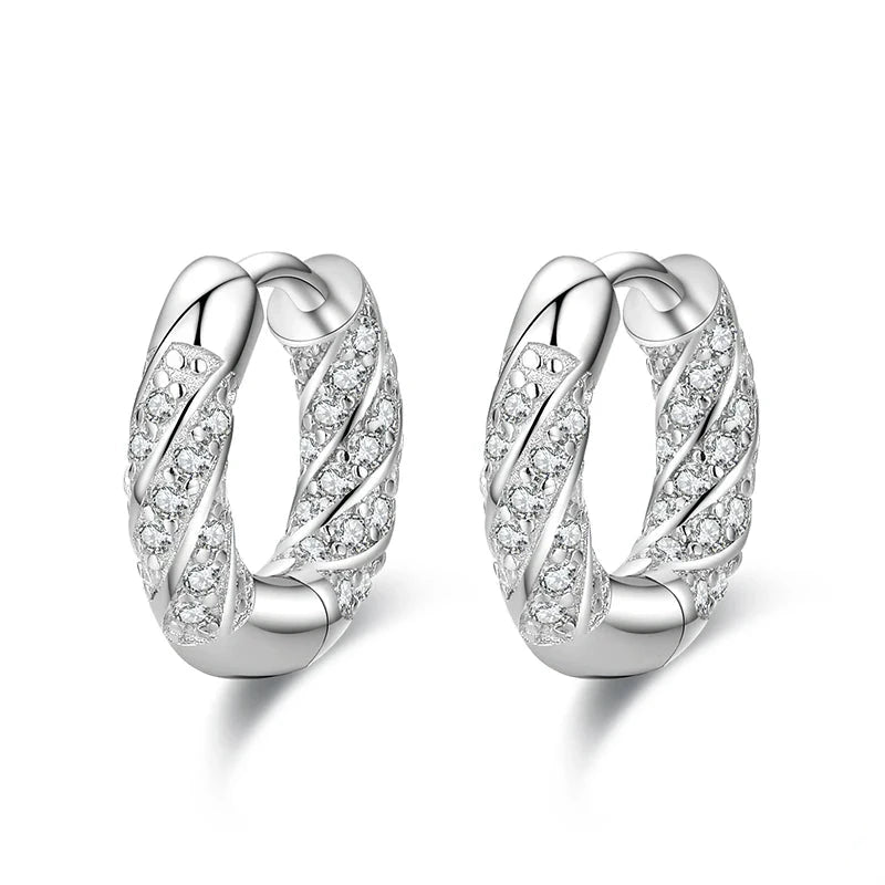 Sterling silver hoop earrings for women in 925 sterling silver