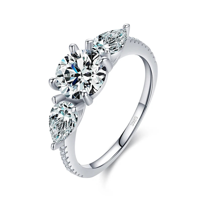 Sterling silver ring with cz ring accent in a polished finish