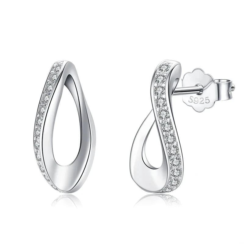 925 sterling silver stud earrings with a polished silver earrings finish