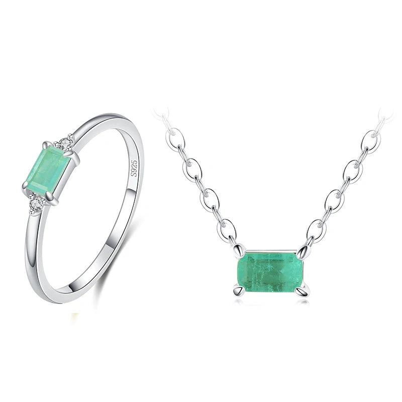 Bridal jewelry in sterling silver necklace and earrings set