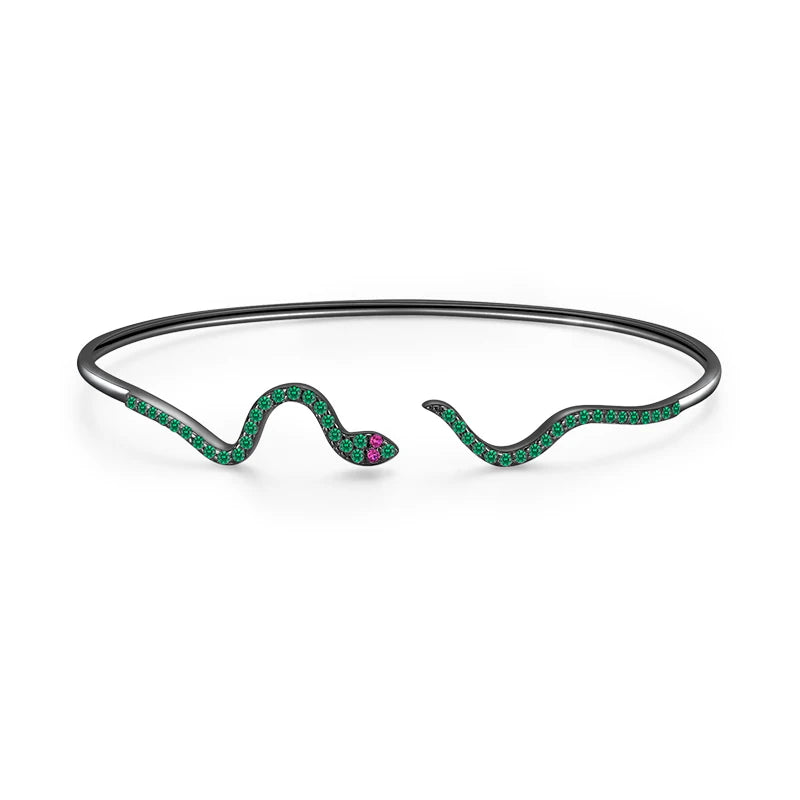 Sterling silver bracelet showing smooth snake bracelet curves for a modern look