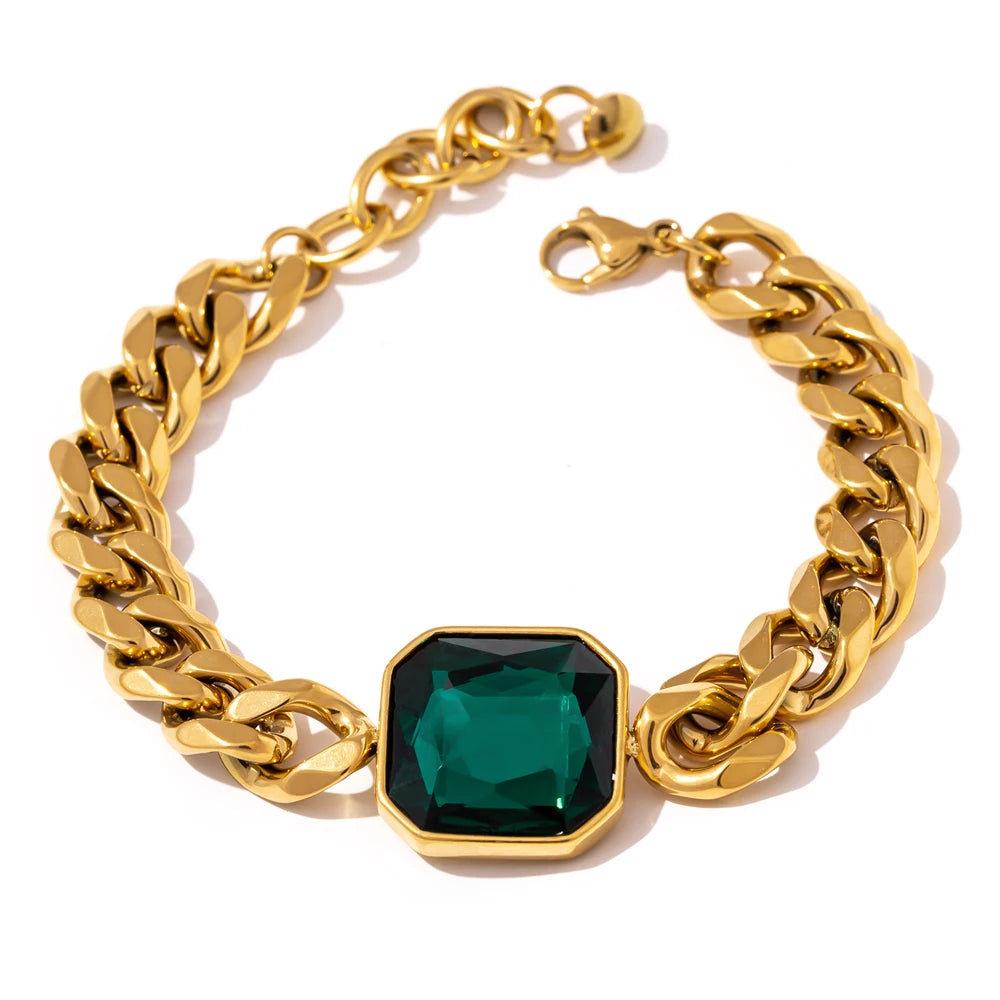 Gold plated bracelet with gold chain shimmer for ladies