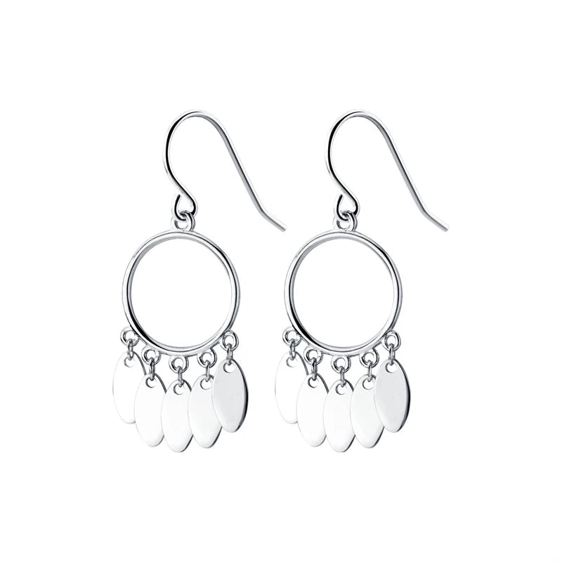 Vintage dreamcatcher dangle earrings in polished 925 sterling silver