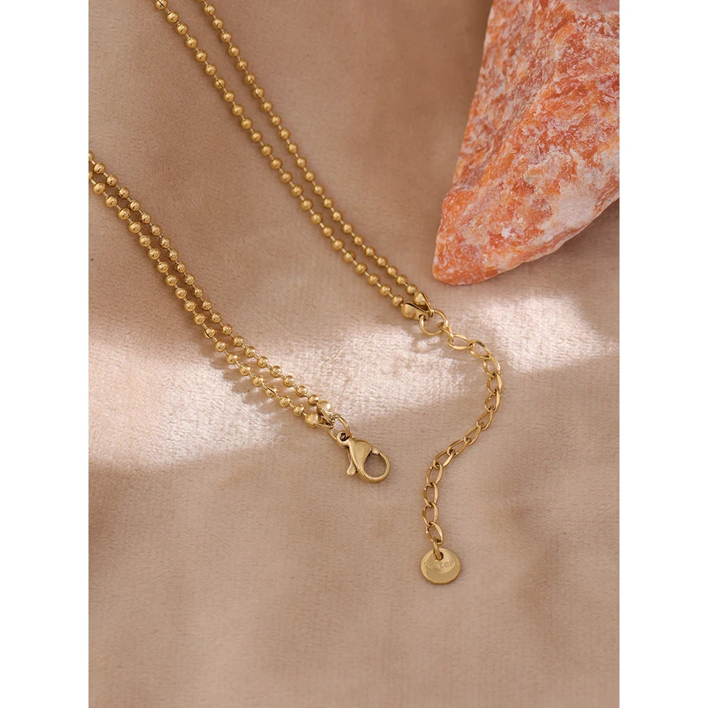 CZ bead necklace & bracelet double layered party set shine