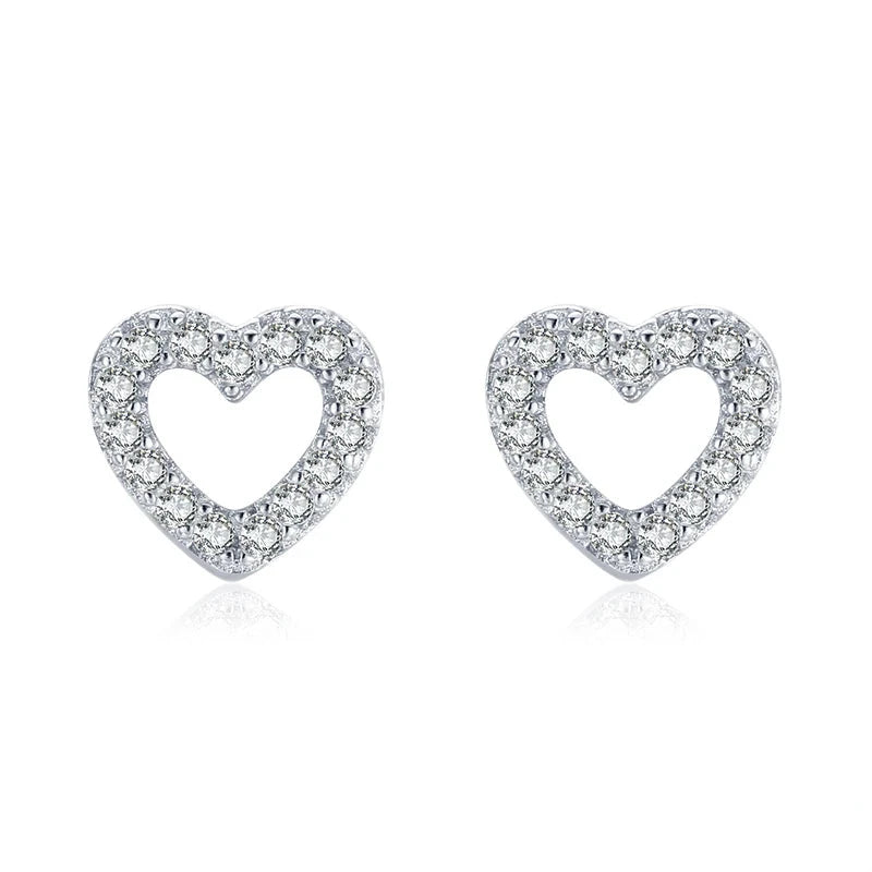 Silver stud earrings for women in 925 sterling silver